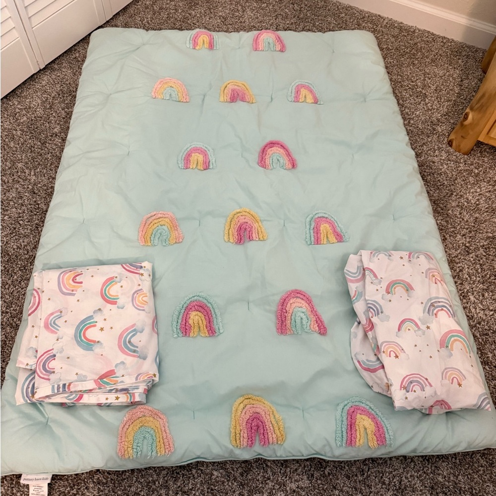 Pottery Barn Kids Blue and Pink Comforter Set
